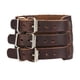 thumbnail image 2 of Brazalete De Pulsera De Aleación Y Cuero De PU Con Tres Hebillas Ajustables Cool Para Hombre Marrón, 2 of 3