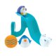 thumbnail image 1 of Set de juguetes de baño Nuby Penguin Slide con 4 chorros de baño, 1 of 8