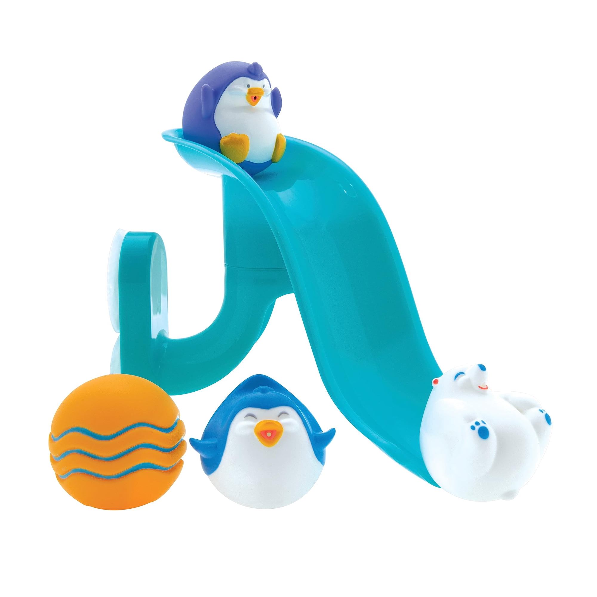 Set De Juguetes De Baño Nuby Penguin Slide Con 4 Chorros De Baño