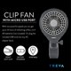 thumbnail image 2 of Ventilador con clip O2COOL Treva, batería de 2 velocidades y USB de 12,7 cm, color gris, 2 of 7