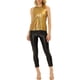 thumbnail image 2 of INSPIRE CHIC Top Metálico de Halloween para Mujer sin Mangas para Fiesta en Club Camiseta Brillante L Oro Claro, 2 of 6