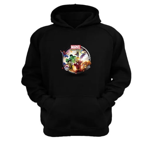 Polerón Canguro Logo Comic Vs Capcom Negro Talla S Unisex