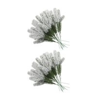 Magideal - 24 Piezas De Ramas De Agujas De Pino Artificiales, Ramitas De Hojas De Pino De Imitación, Púas De Pino Para El Hogar, Guirnaldas, Adornos Para El Con Espuma