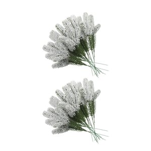 Magideal - 24 Piezas De Ramas De Agujas De Pino Artificiales, Ramitas De Hojas De Pino De Imitación, Púas De Pino Para El Hogar, Guirnaldas, Adornos Para El Con Espuma