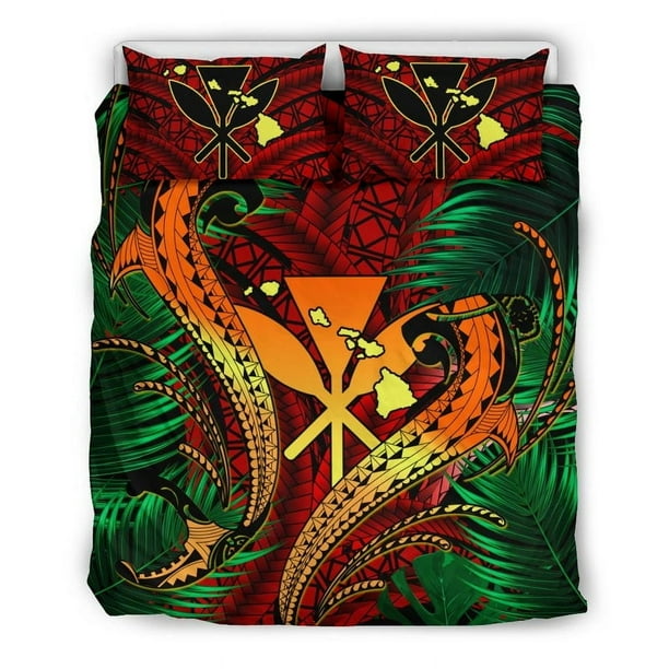 Juego de cama Hawaii Shark Polynesian Tropical - Rojo