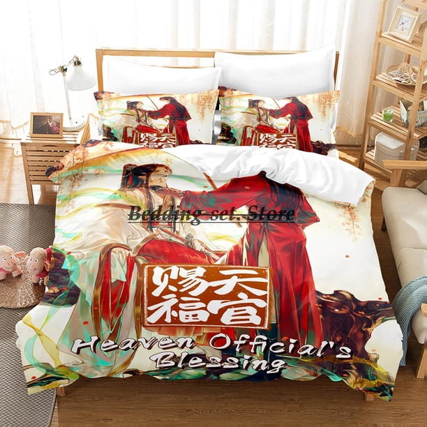 3 Heaven Official's Blessing Bedding Set Single Twin Full Queen King Size Bed Set Aldult Kid Bedroom Duvetcover Sets AnimeBed Sheets