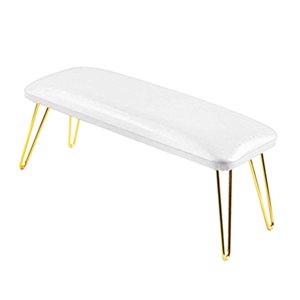 Ioensy - Reposabrazos Para Uñas De Manicura, Antideslizante, Soporte Para Manos, Reposabrazos Para Uso De Técnicos De Uñas, Blanco Y Dorado