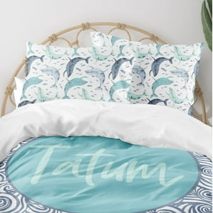 Milsleep - ¡Oh Ballena! Juego De Cama Infantil Personalizado (Edredón O Funda Nórdica)