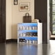 thumbnail image 1 of White Glass Door Shoe Box Shoe Storage Cabinet With RGB Led Light, 1 of 3