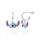 thumbnail image 1 of Pendientes Disney Stitch Hoop plateados chapados en destello para mujer, 1 of 6