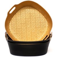 Wakeshome - Set 3 Bandeja Brillante Redonda Para Desayuno De Plastico