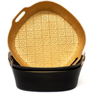 Wakeshome - Set 3 Bandeja Brillante Redonda Para Desayuno De Plastico