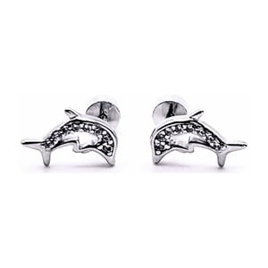 Tiana Joyas - Aros De Delfin Con Circones De Plata 925