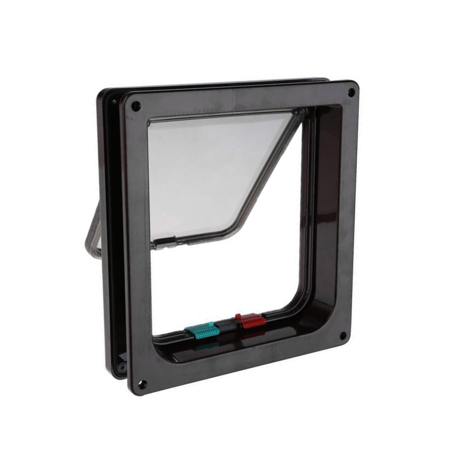 Ioensy - Puertas Portátiles Para Perros Y Gatos, Puertas Para Gatos Para Ventanas Y Paredes, Para Interiores Y Exteriores, Color Negro