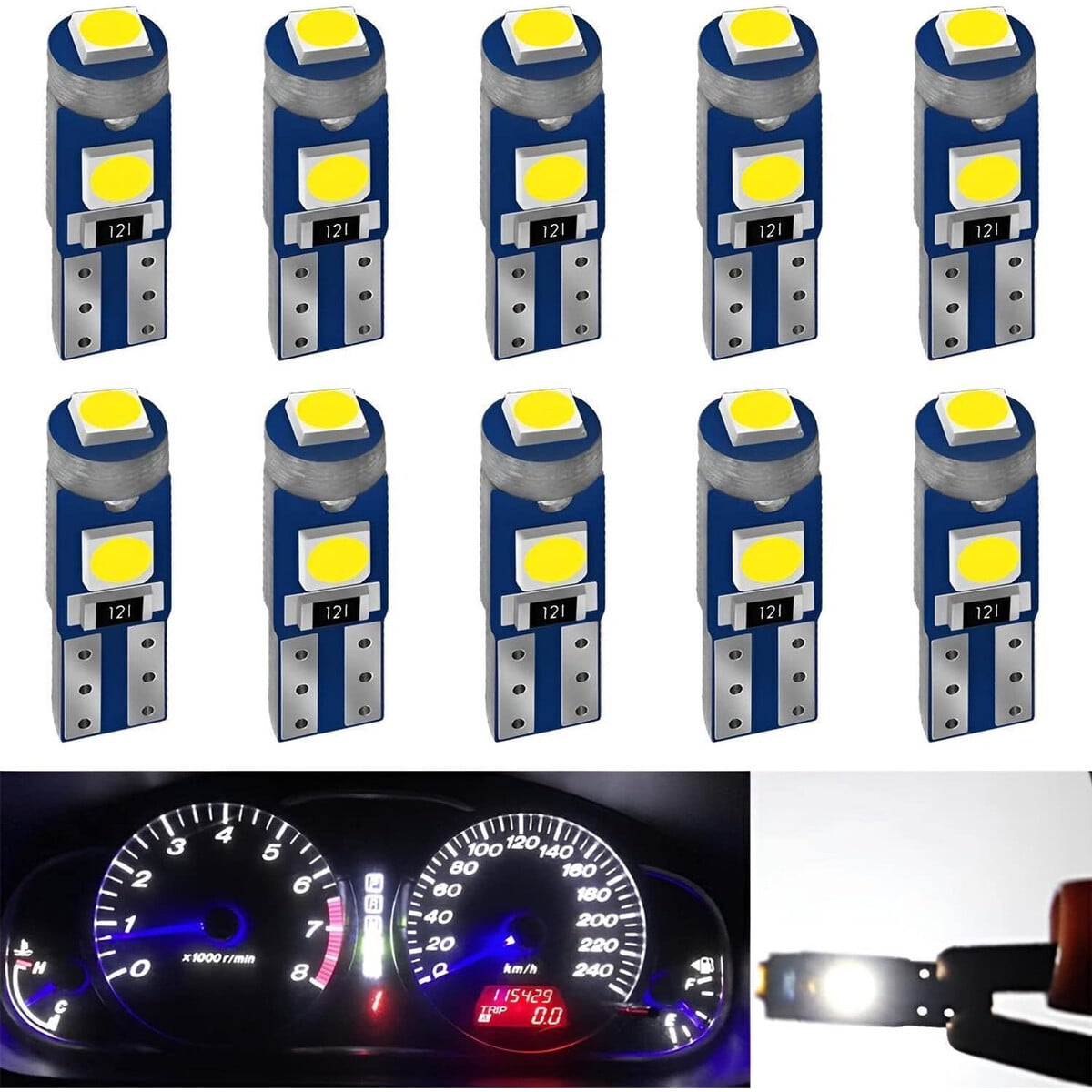 Ampolleta Led T5 Auxlight 3030 Chips 6000k Blanca 10 Unid