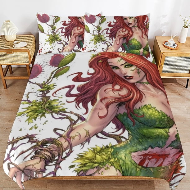 Poison Ivy Bedding Sets Ultra Soft Skin-Friendly Duvet Cover 3 Piece, Cute Comforter Cover Bed Set for Boys Girls Kids