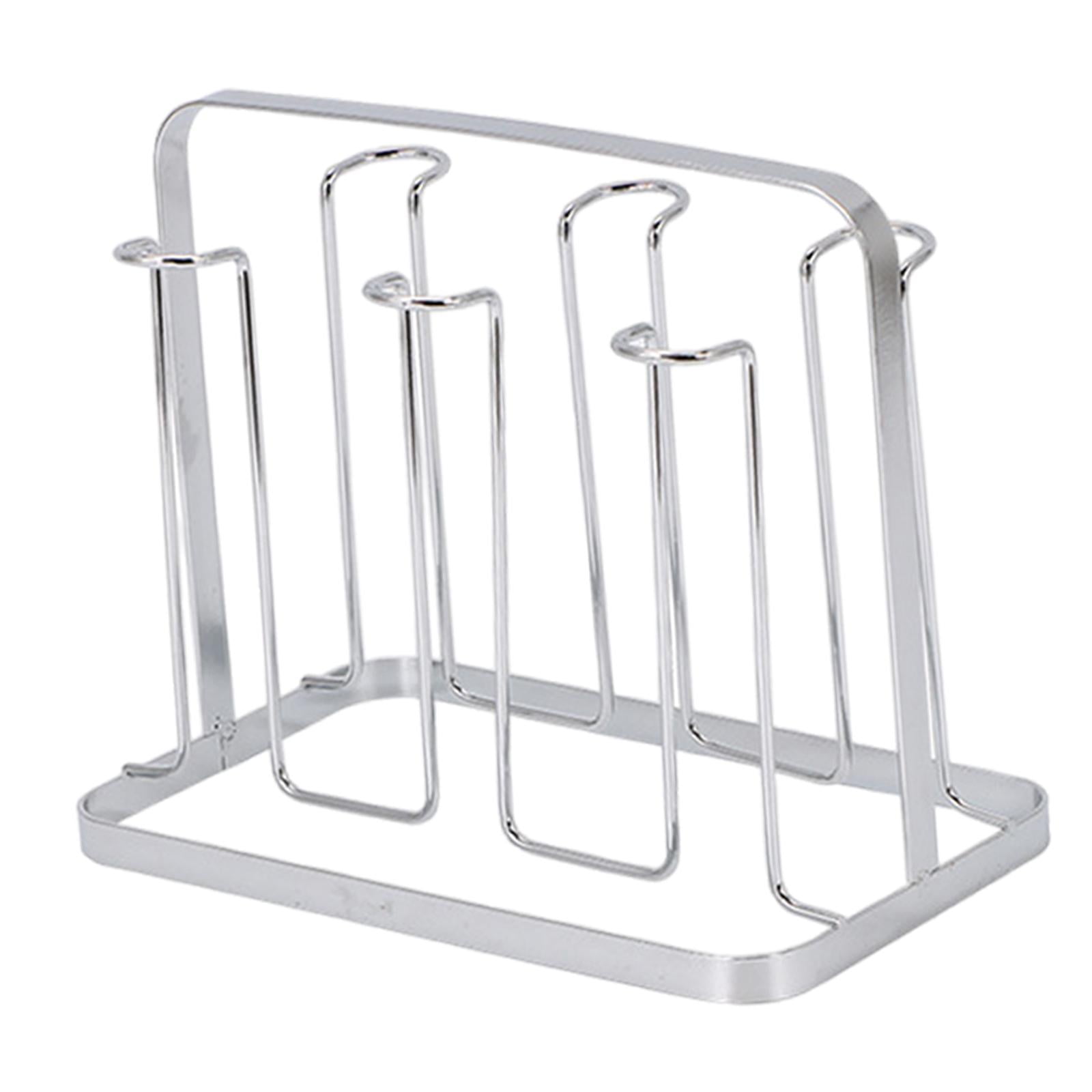 Magideal - Estante De Secado De Tazas De Metal, Soporte Para Tazas De Café Con 6 Ganchos Para Encimera, Soporte Para Botellas De Vidrio, Organizador De Vasos De Argén