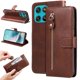 thumbnail image 4 of Funda tipo cartera para Motorola Moto G57/G57 Power 5G con bolsillo con cremallera y ranuras para tarjetas – Función de soporte Marrón, 4 of 5