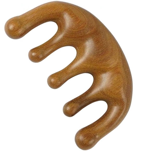 Peine de Masaje OUYFBO de Madera Artesanal de 5 Dientes