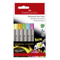 Faber Castell - Marcador Multimark Plus Faber-Castell X5 Colores Neón
