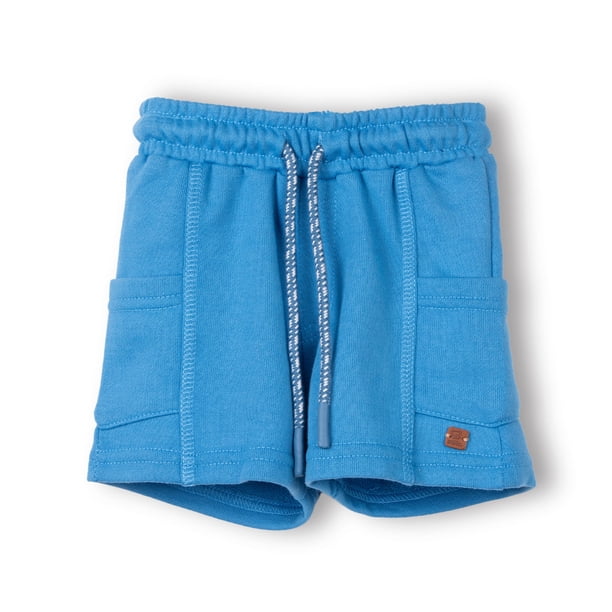 Bermuda Bebé Niño Franela Cintura Elasticada Azul Pillin