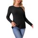 thumbnail image 4 of INSPIRE CHIC Suéteres de Manga Larga para Mujer Cuello Redondo Tops de Punto Elástico Otoño Invierno Camisa Casual M Negro, 4 of 6