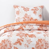 Dib - Plumon Reversible 1.5 Plaza Flores Terracota