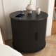 thumbnail image 1 of Mesa de extremo de cilindro moderno de mediados del siglo con estación de carga incorporada y puerta deslizante, mesa de noche redonda de almacenamiento de 2 niveles con puertos USB, 1 of 5