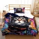 thumbnail image 1 of Juego de ropa de cama infantil con estampado de gato espacial y flores de cerezo, funda nórdica para niñas, funda de edredón con estampado de gatitos, funda de colcha 3D, funda de edredón de, 1 of 3