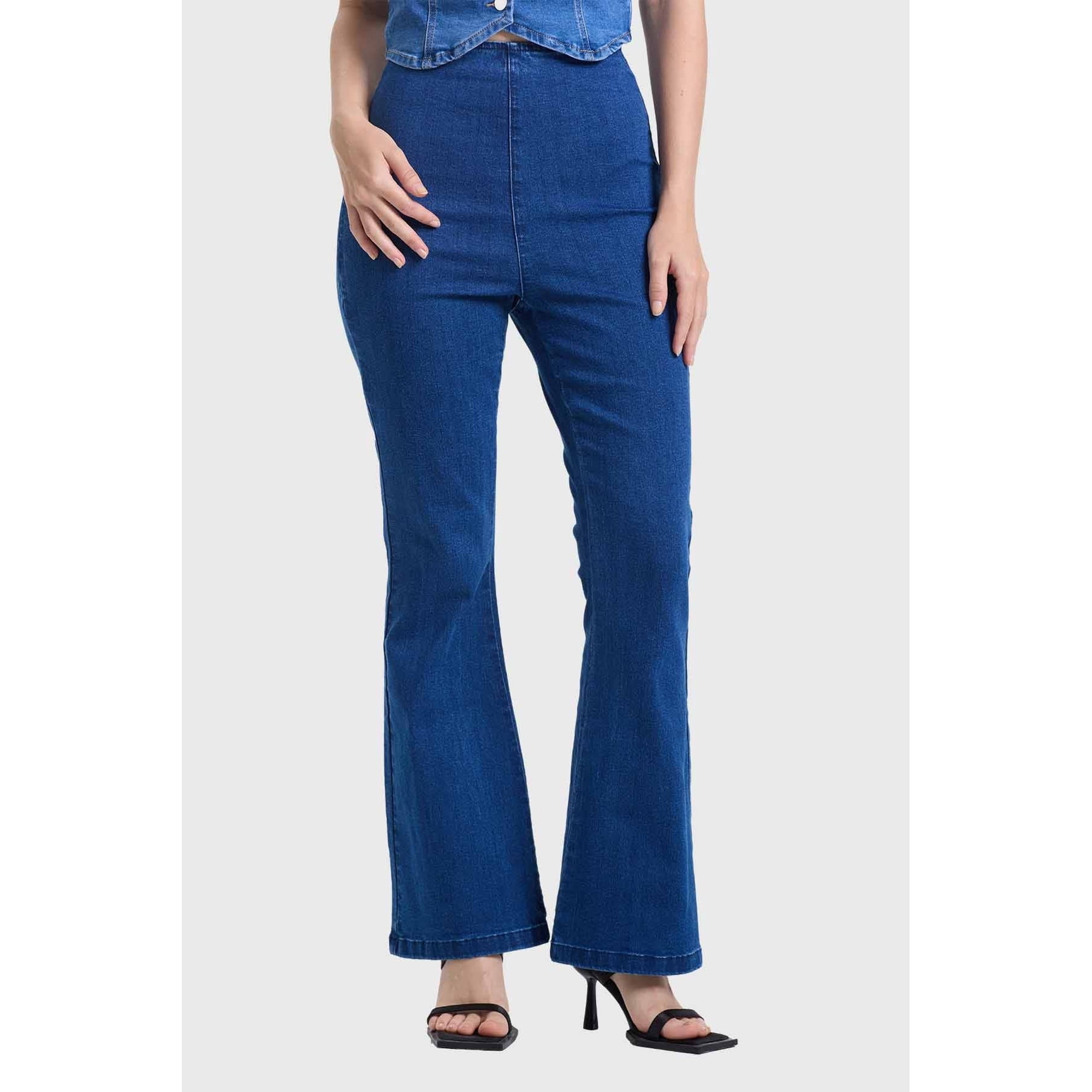 Fashionspark - Jeans Mujer Flare Jeggins Azul