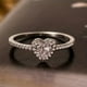 thumbnail image 1 of Cute Heart Design 925 Sterling Silver Promise Ring with Shining Zircon Inlay - Perfect Engagement and Wedding Jewelry for Women, 1 of 4