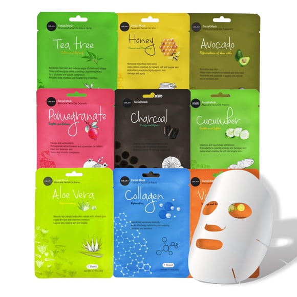 Mascarilla Facial Essence Paquete De 9 Unidades Hidratante Coreano