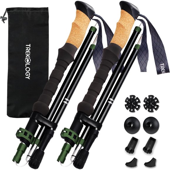 Trekology TrekZ Cork Grip Collapsible Lightweight Hiking Trekking Poles