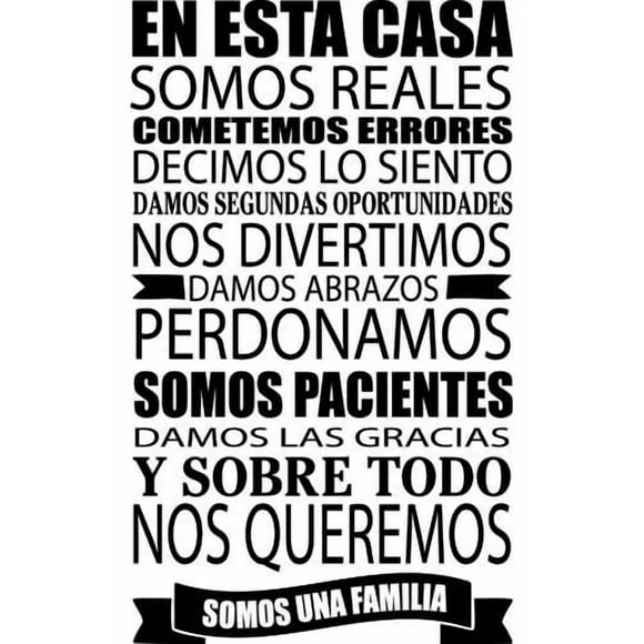 Frase Deco En Esta Casa Somos Reales FR‑11027