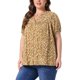 thumbnail image 4 of Agnes Orinda Camisas de Botones de Talla Grande para Mujer con Estampado Floral, Escote en V, Manga Corta, Blusas de Verano Casual 1X Amarillo, 4 of 6