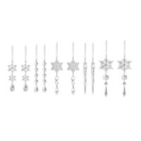 Bothyi - Adornos De Copos De Nieve Transparentes Acrílicos Falsos Con Cuerda Copo De Nieve Carámbano Navideño