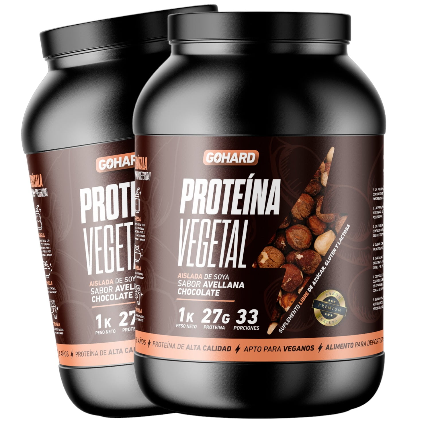 Pack Proteinas Vegetales 2Kg En Total 66Sv Avellana Chocolate