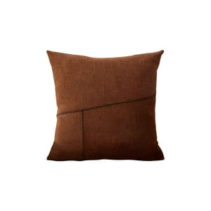 Genérico - Set De 2 Fundas Chenille Con Lineas Café