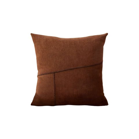 Genérico - Pack De 4 Fundas Chenille Con Lineas Café