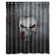 thumbnail image 1 of Cortina de ducha con el logotipo de Punisher, diseño retro, juego de cortinas de baño con ganchos, tamaño 60 x 72 pulgadas, 1 of 3