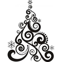 Rienda Libre Graphics - Decomural Swirl Christmas Tree Xmas Snowflake Ws-18321