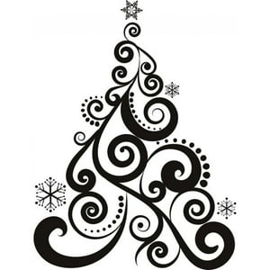 Rienda Libre Graphics - Decomural Swirl Christmas Tree Xmas Snowflake Ws-18321