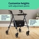 thumbnail image 3 of Rollator Walker Medline Superlight plegable de aluminio azul, 3 of 6