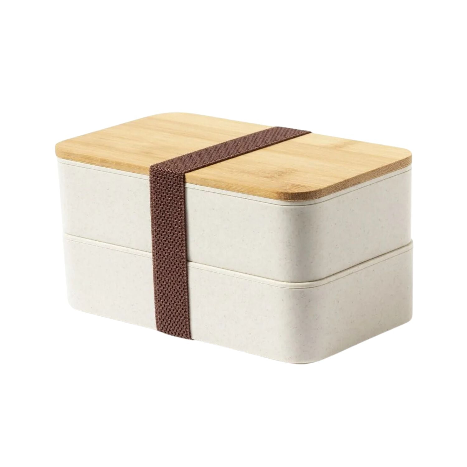 Importclick - Contenedor Tupper Hermético Doble Pp Bambú Bawar 1400 Ml