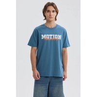 Fashionspark - Polera Hombre Print Posicional Azul Piedra - Ll