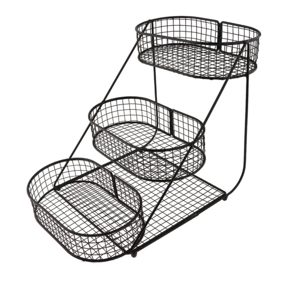 Cesta De Frutas De 3 Niveles, Gran Capacidad, Para Guardar Verduras, Color Negro