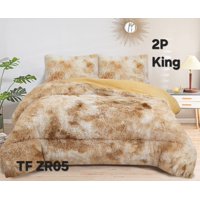 Aladdins Shop - Cobertor De Invierno Peludo Con Chiporro 1,5 Plaza Beige Jaspeado