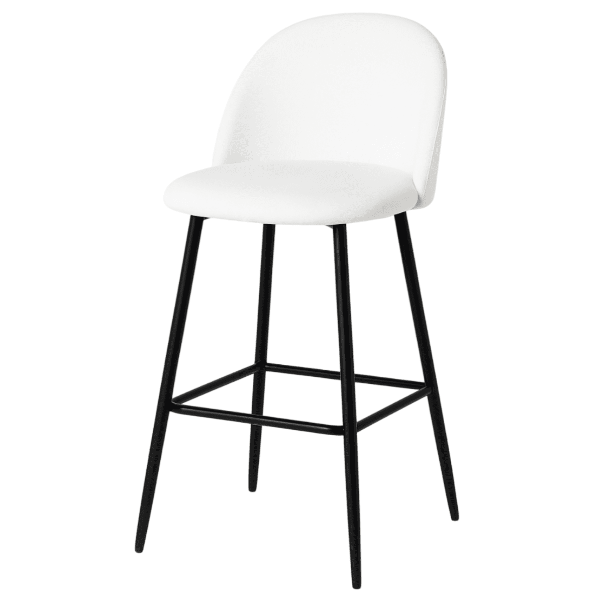 Moboi - Piso De Bar Taburete Velvet 66cm Terciopelo Blanco