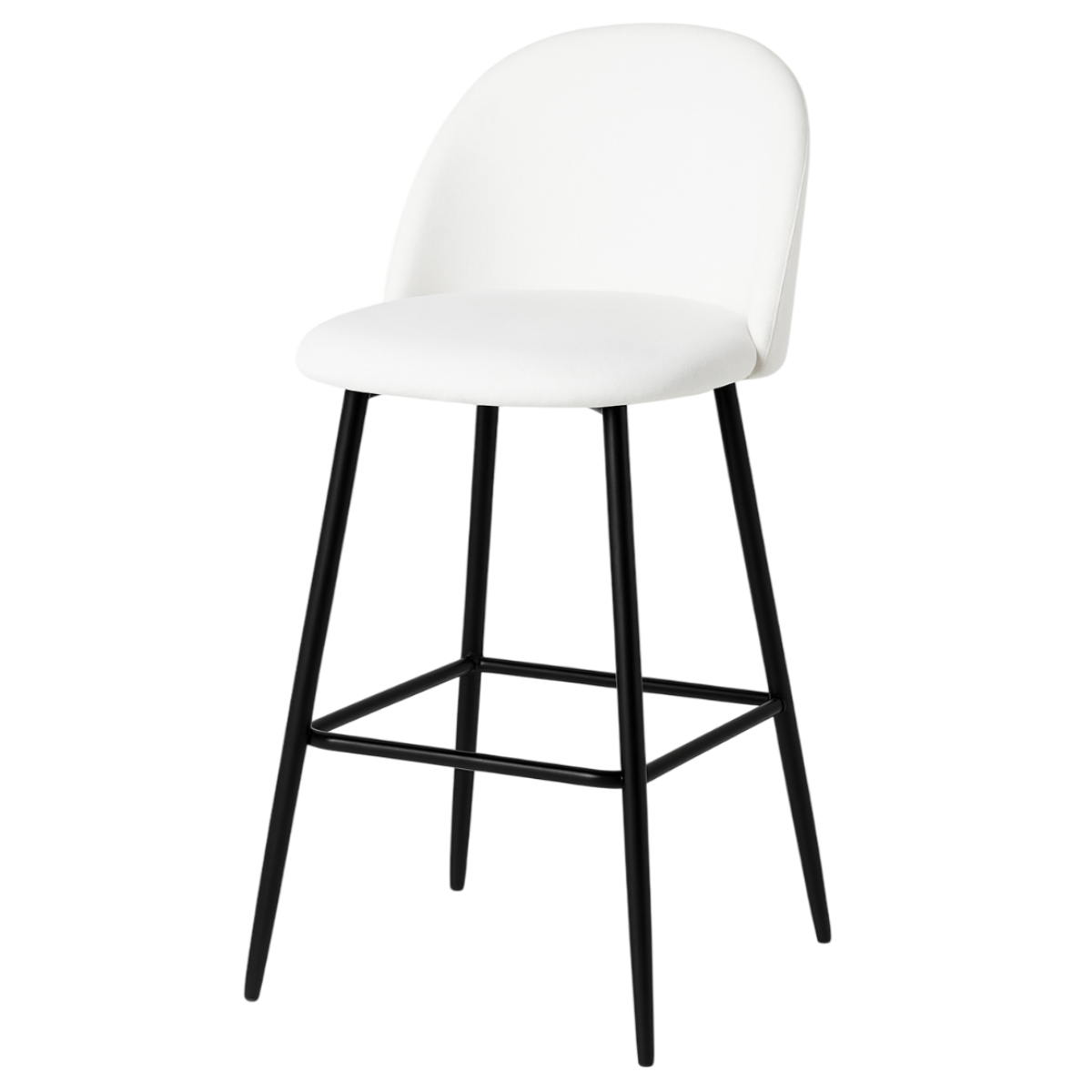 Moboi - Piso De Bar Taburete Velvet 66Cm Terciopelo Blanco