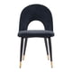 thumbnail image 4 of Silla de comedor Zuo Menlo de tela de terciopelo negro con pata de acero, 4 of 9
